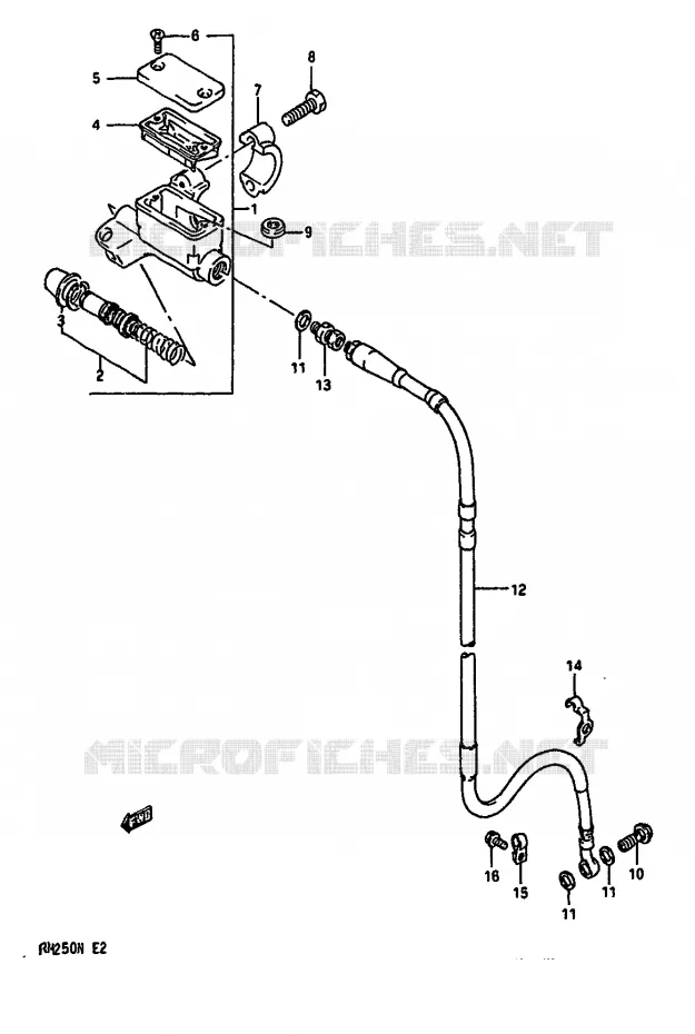 MAITRE CYLINDRE AVANTODELE N) Suzuki MOTO 125 RM 1981  RM125X
