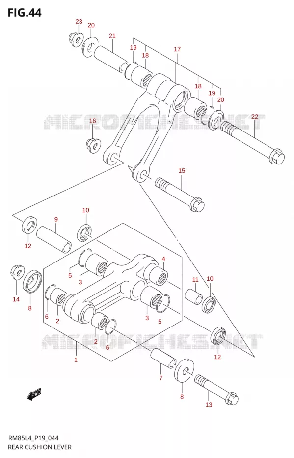 BIELLETTE D'AMORTISSEUR Suzuki MOTO 85 RM 2014  RM85L L4 (P19)