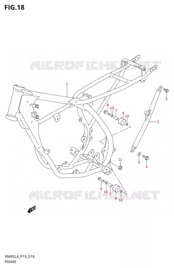 CADRE Suzuki MOTO 85 RM 2014  RM85L L4 (P19)