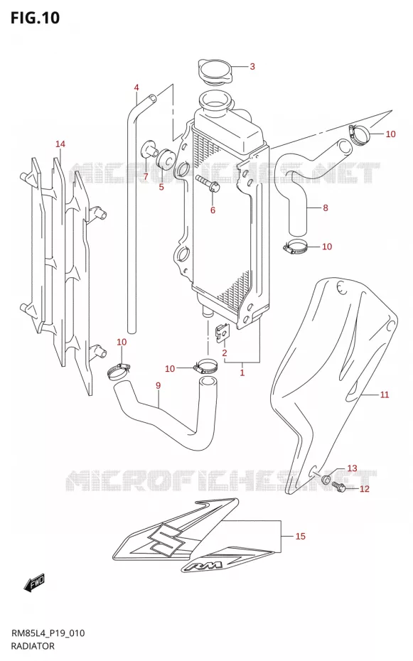 RADIATEUR Suzuki MOTO 85 RM 2014  RM85 L4 (P19)