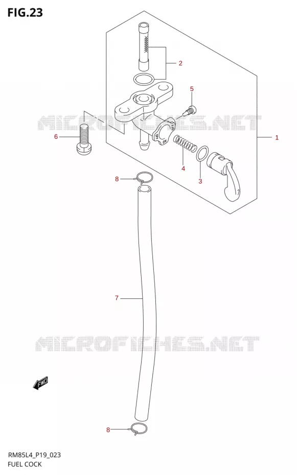 ROBINET D'ESSENCE Suzuki MOTO 85 RM 2014  RM85L L4 (P19)
