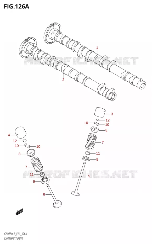 ARBRE A CAMES - SOUPAPES Suzuki MOTO 750 GSR 2013  GSR750A L3 (E21)