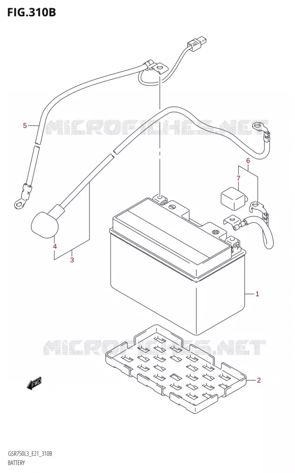 BATTERIEGSR750:L3:E24) Suzuki MOTO 750 GSR 2013  GSR750UE L3 (E21)