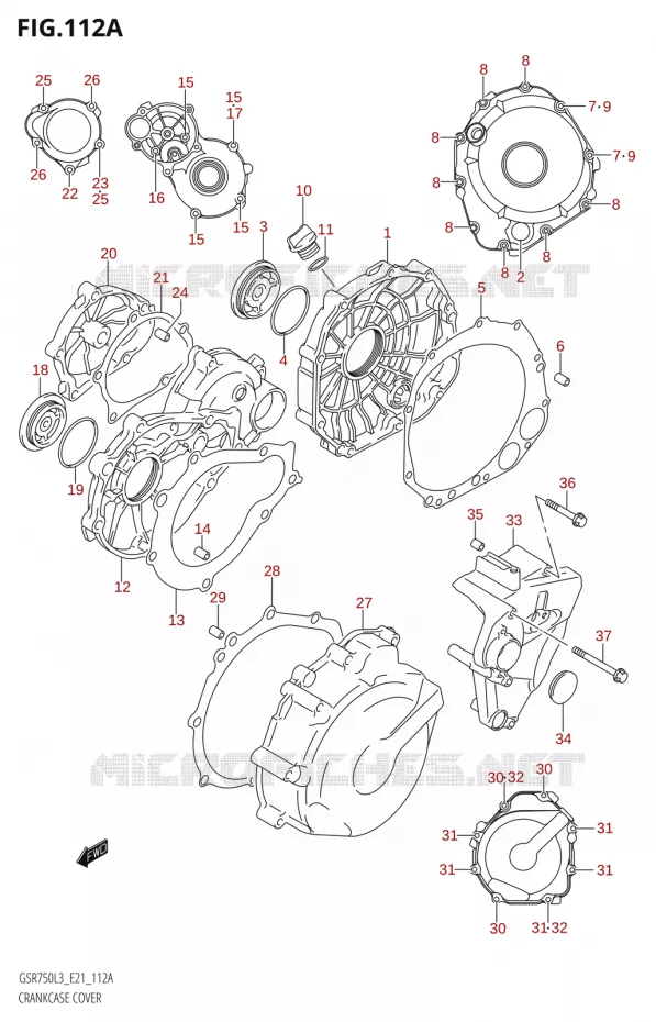 COUVERCLES DE CARTERS Suzuki MOTO 750 GSR 2013  GSR750 L3 (E21)