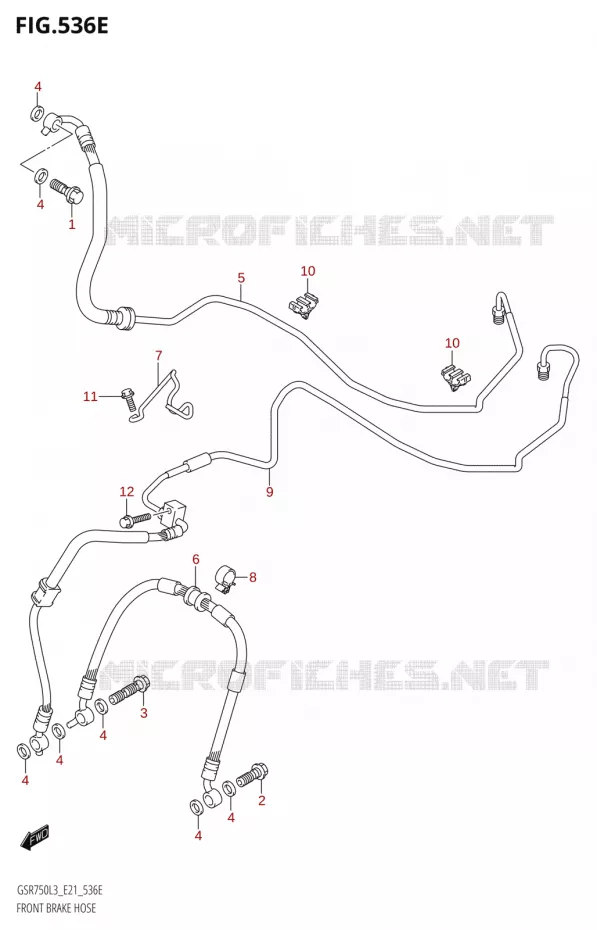 DURITE DE FREIN AVANT50A:L3:E24) Suzuki MOTO 750 GSR 2013  GSR750UE L3 (E21)