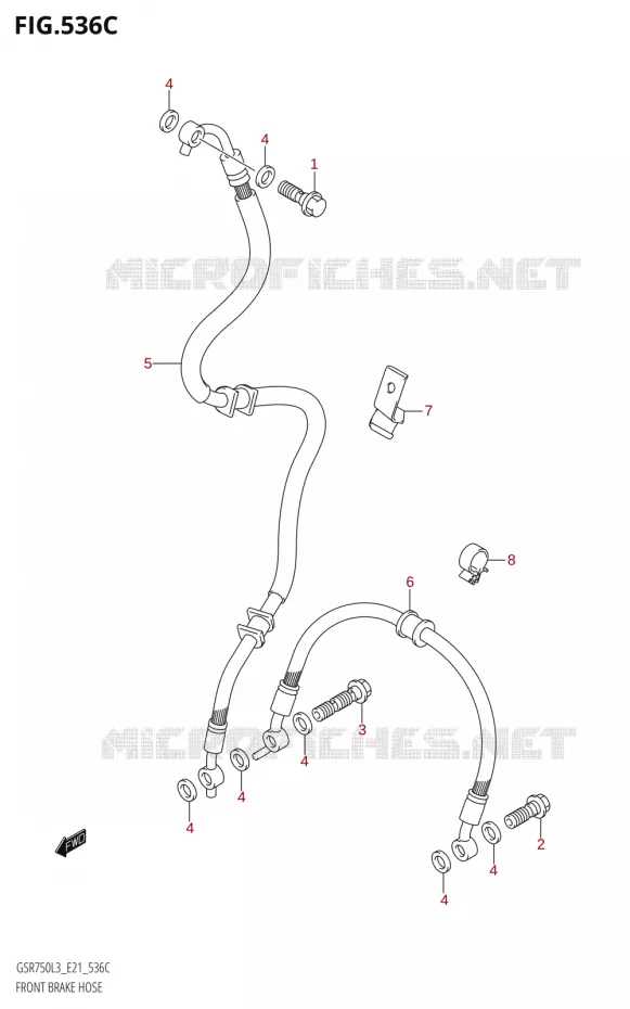 DURITE DE FREIN AVANT50UE:L3:E21) Suzuki MOTO 750 GSR 2013  GSR750A L3 (E21)