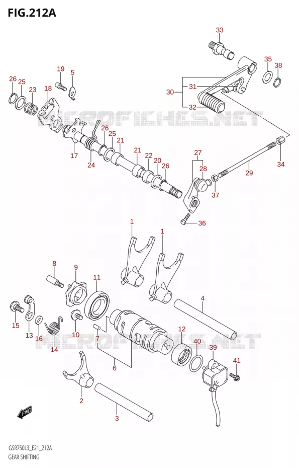 ENSEMBLE DE SELECTION DE VITESSES Suzuki MOTO 750 GSR 2013  GSR750 L3 (E21)