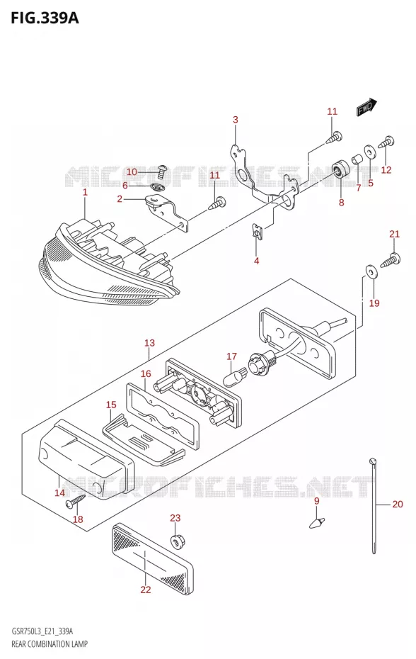 FEU ARRIERE Suzuki MOTO 750 GSR 2013  GSR750 L3 (E21)