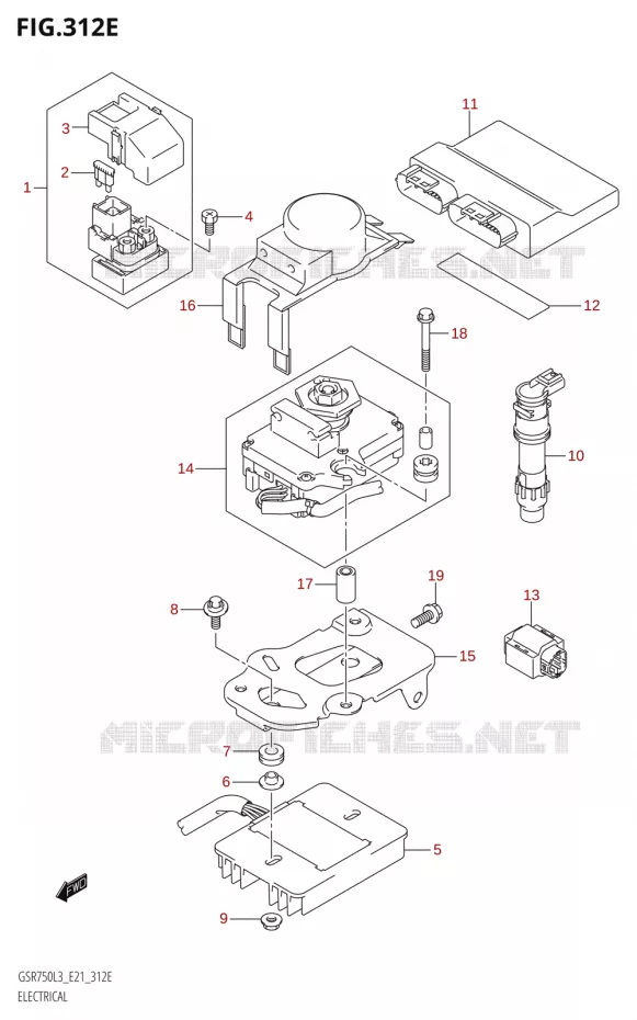 PARTIE ELECTRIQUEA:L3:E24) Suzuki MOTO 750 GSR 2013  GSR750AUE L3 (E21)