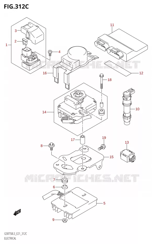 PARTIE ELECTRIQUEUE:L3:E21) Suzuki MOTO 750 GSR 2013  GSR750AUE L3 (E21)