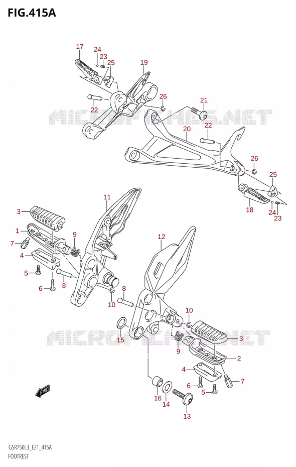 REPOSE PIEDS Suzuki MOTO 750 GSR 2013  GSR750 L3 (E21)