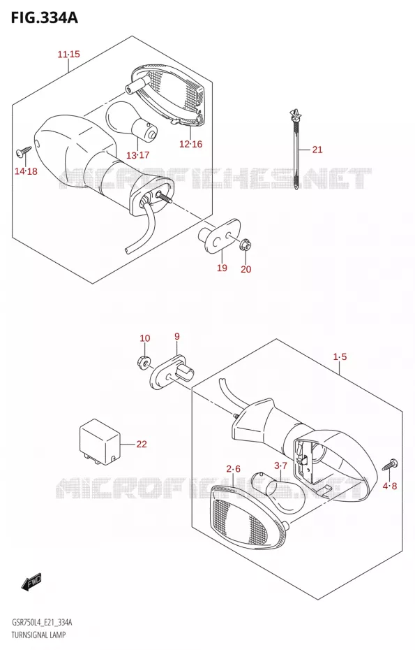 CLIGNOTANTS Suzuki MOTO 750 GSR 2014  GSR750UE L4 (E21)