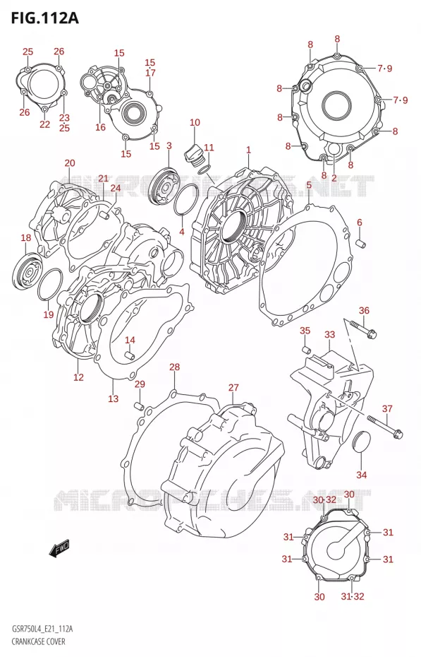 COUVERCLES DE CARTERS Suzuki MOTO 750 GSR 2014  GSR750AUE L4 (E21)