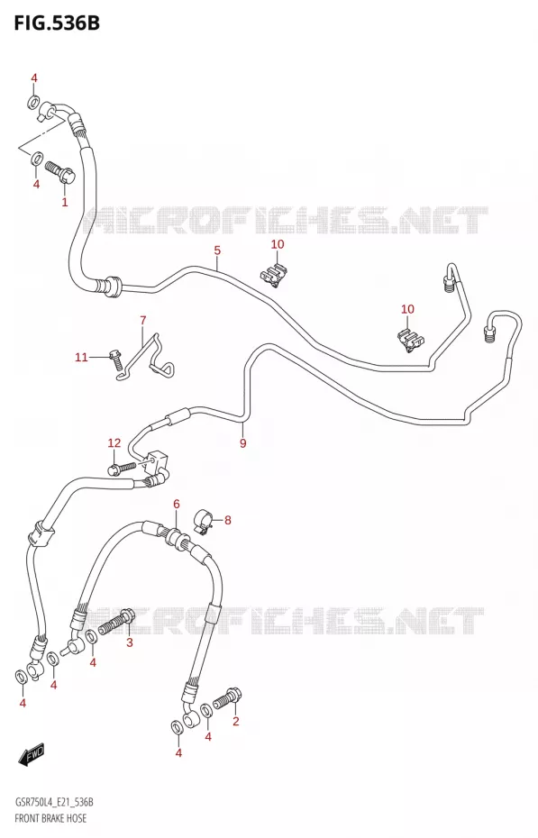 DURITE DE FREIN AVANT50A:L4:E21) Suzuki MOTO 750 GSR 2014  GSR750A L4 (E21)