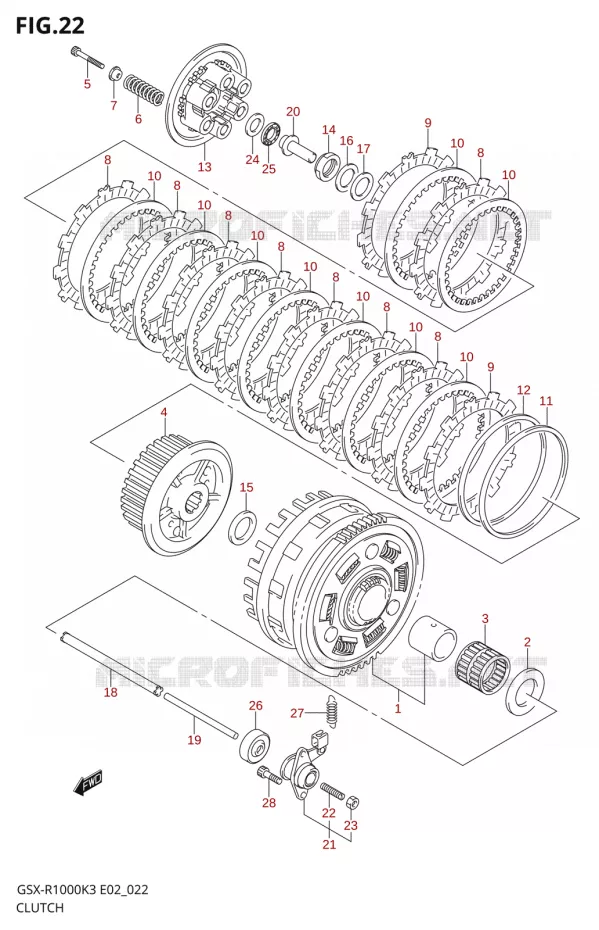 EMBRAYAGE Suzuki MOTO 1000 GSX-R 2003  GSX-R1000 K3 (E02)