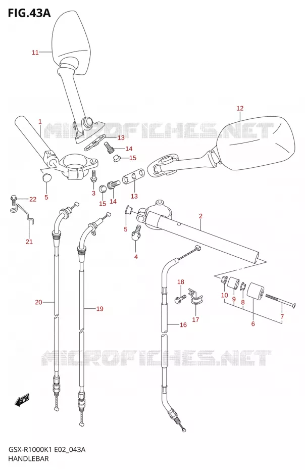 GUIDON (GSX-R1000K2) Suzuki MOTO 1000 GSX-R 2001  GSX-R1000K1(E2)
