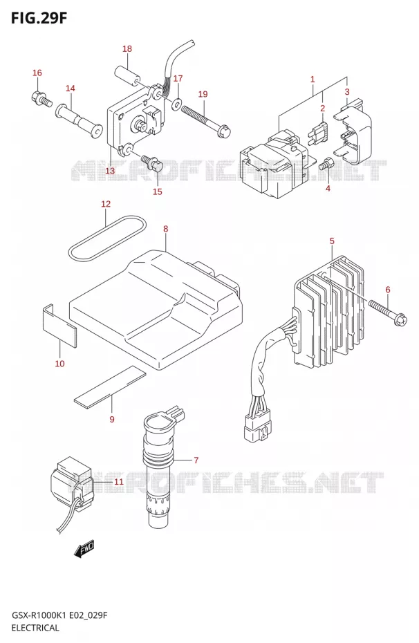 PARTIE ELECTRIQUE000K2 E24) Suzuki MOTO 1000 GSX-R 2001  GSX-R1000K1(E2)