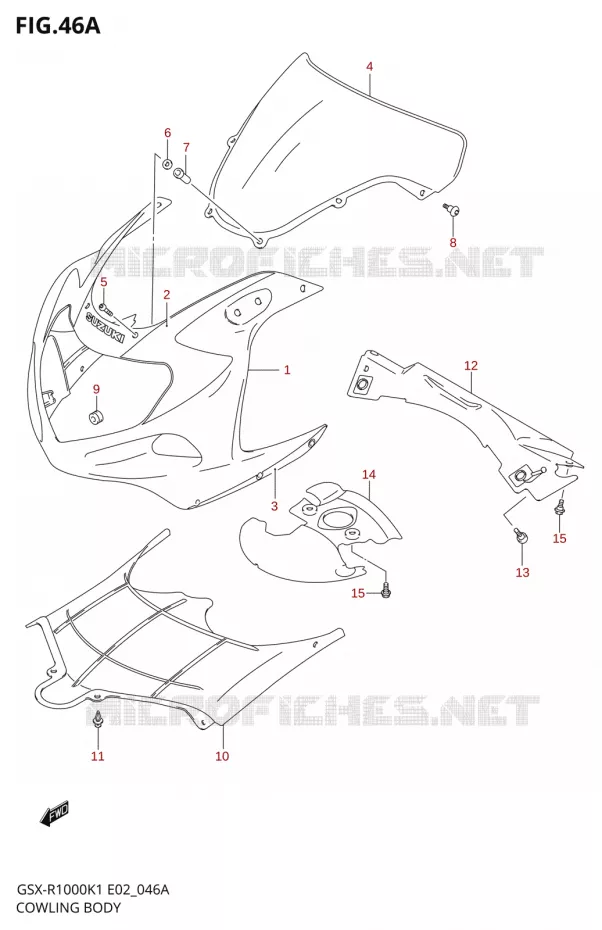 CARENAGES - ETIQUETTESS (GSX-R1000K2) Suzuki MOTO 1000 GSX-R 2001  GSX-R1000K1(E19)