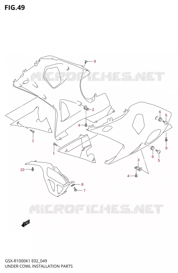FLANCS DE CARENAGES Suzuki MOTO 1000 GSX-R 2001  GSX-R1000K1(E19)