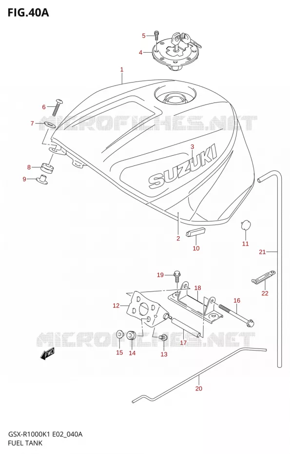 RESERVOIR D'ESSENCE1000K2) Suzuki MOTO 1000 GSX-R 2001  GSX-R1000K1(E19)