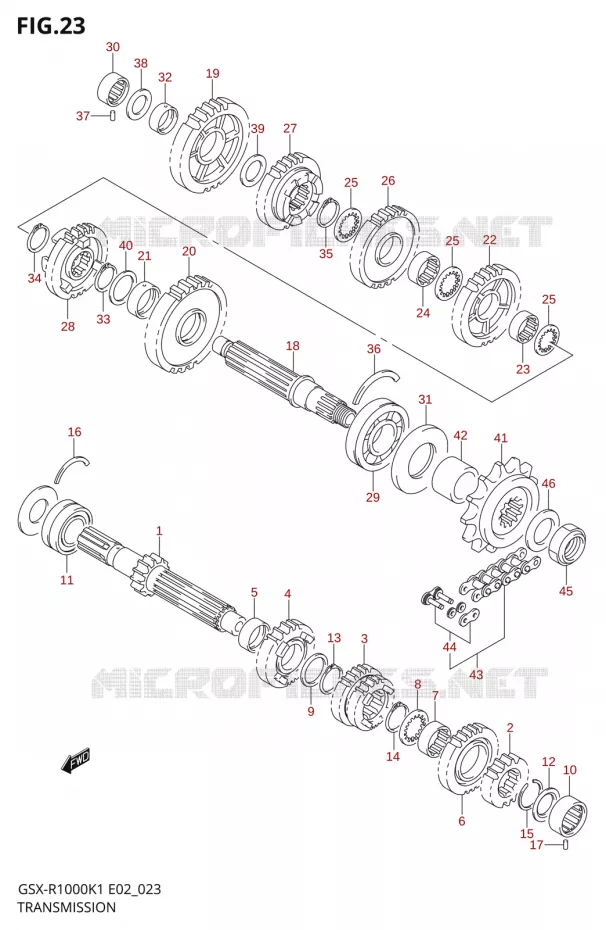 TRANSMISSION Suzuki MOTO 1000 GSX-R 2001  GSX-R1000K1(E19)