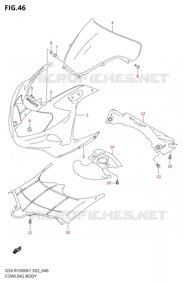CARENAGES - ETIQUETTESS (GSX-R1000K1) Suzuki MOTO 1000 GSX-R 2001  GSX-R1000K1(E24)