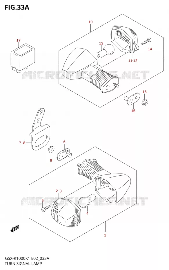 CLIGNOTANTSGSX-R1000K2) Suzuki MOTO 1000 GSX-R 2001  GSX-R1000K1(E24)