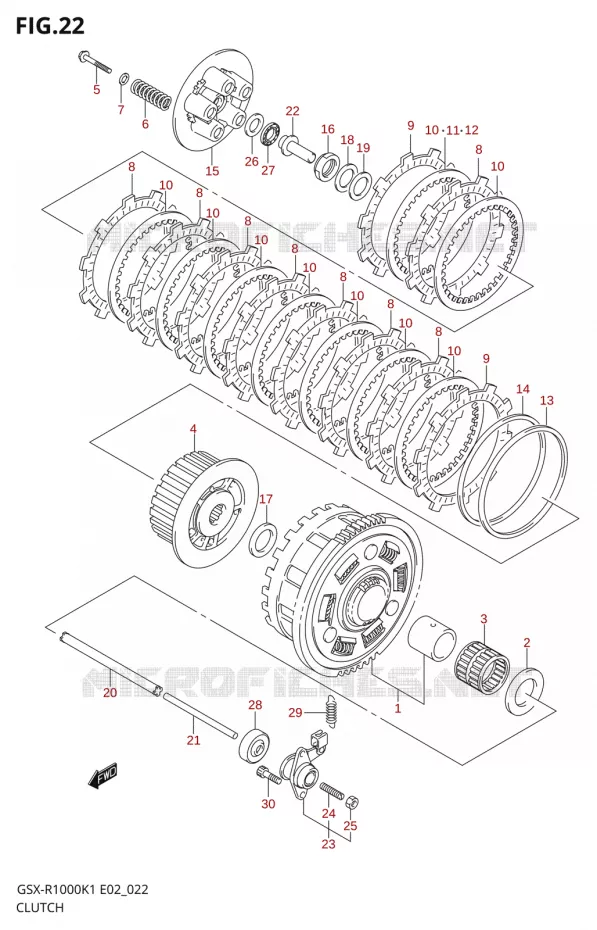EMBRAYAGE Suzuki MOTO 1000 GSX-R 2001  GSX-R1000K1(E24)