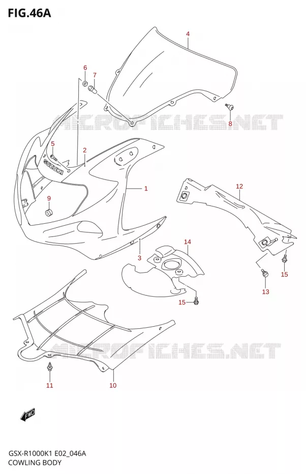 CARENAGES - ETIQUETTESS (GSX-R1000K2) Suzuki MOTO 1000 GSX-R 2001  GSX-R1000U1K1(E2)