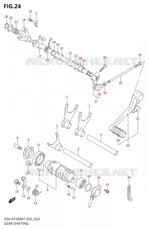 ENSEMBLE SELECTEUR DE VITESSES Suzuki MOTO 1000 GSX-R 2001  GSX-R1000U1K1(E2)