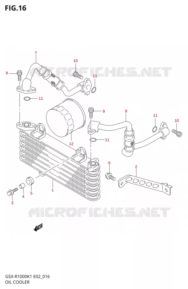 RADIATEUR D'HUILE Suzuki MOTO 1000 GSX-R 2001  GSX-R1000U1K1(E2)