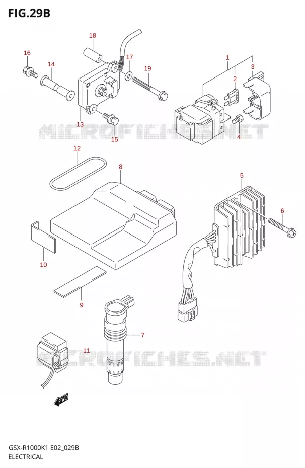 PARTIE ELECTRIQUE000K1 E24) Suzuki MOTO 1000 GSX-R 2001  GSX-R1000U2K1(E2)