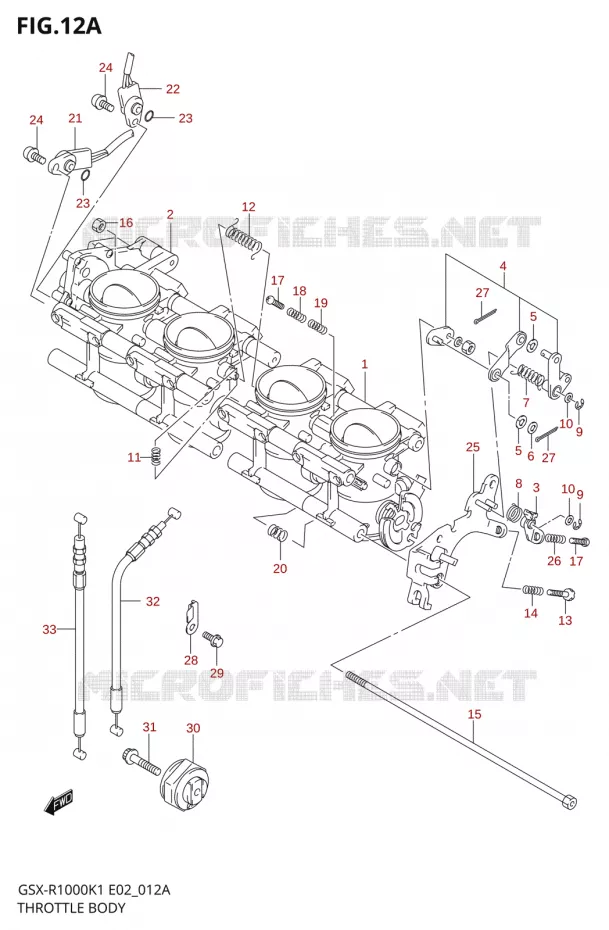 CORPS DE PAPILLON (GSX-R1000K2) Suzuki MOTO 1000 GSX-R 2002  GSX-R1000K2(E19)