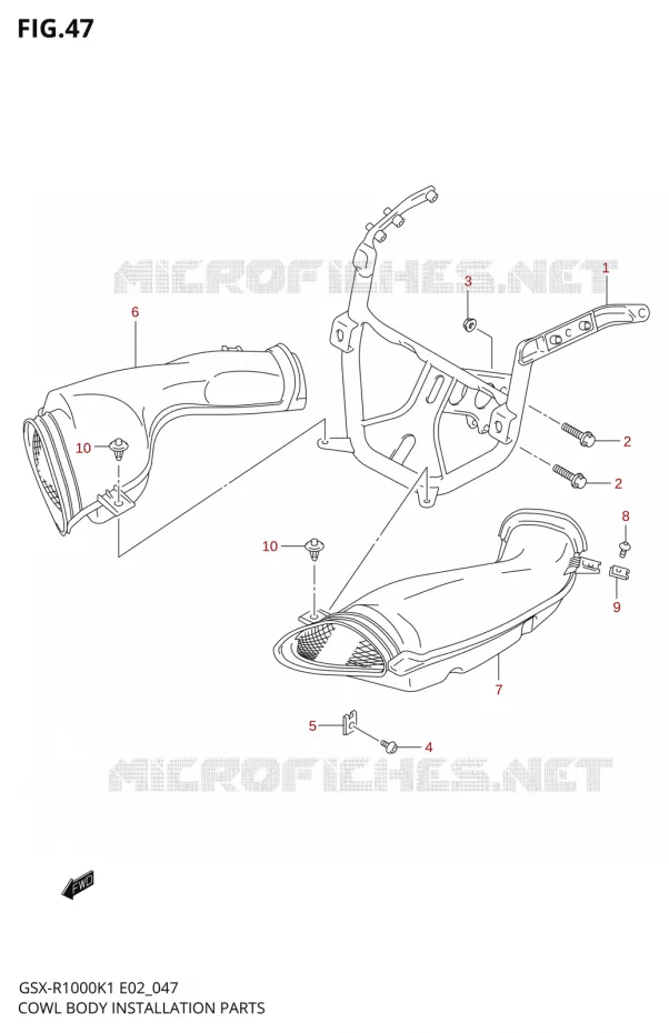 FLANCS DE CARENAGES Suzuki MOTO 1000 GSX-R 2002  GSX-R1000K2(E19)