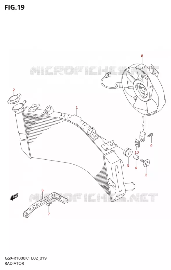 RADIATEUR Suzuki MOTO 1000 GSX-R 2002  GSX-R1000K2(E19)