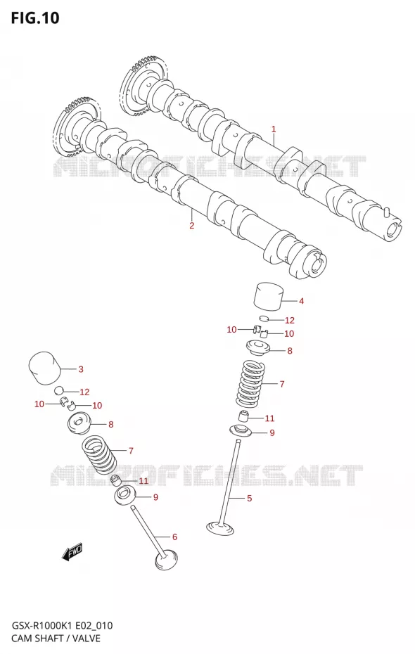 ARBRE A CAMES - VALVE Suzuki MOTO 1000 GSX-R 2002  GSX-R1000K2(E24)