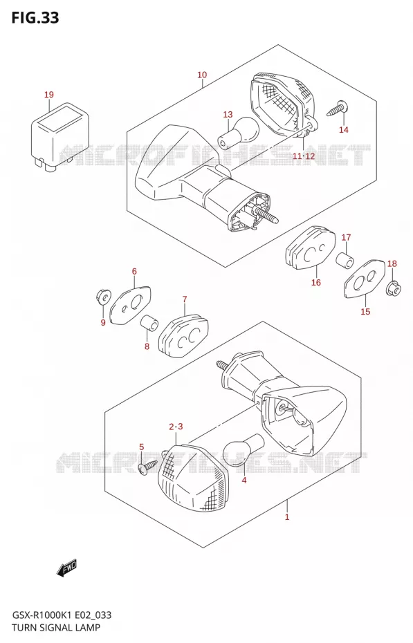 CLIGNOTANTSGSX-R1000K1) Suzuki MOTO 1000 GSX-R 2002  GSX-R1000K2(E24)