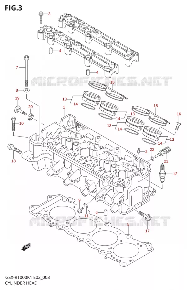 CULASSE Suzuki MOTO 1000 GSX-R 2002  GSX-R1000K2(E24)