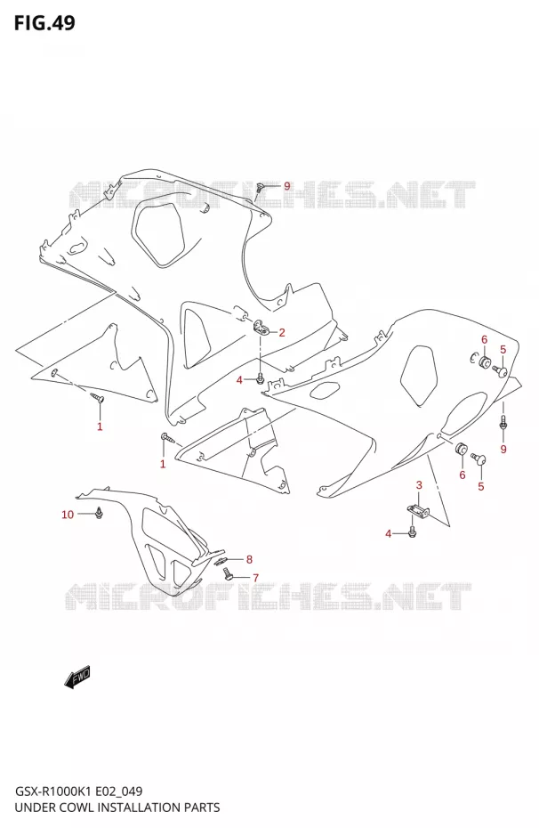 FLANCS DE CARENAGES Suzuki MOTO 1000 GSX-R 2002  GSX-R1000K2(E24)