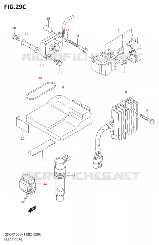 PARTIE ELECTRIQUE000K1 P37) Suzuki MOTO 1000 GSX-R 2002  GSX-R1000K2(E24)