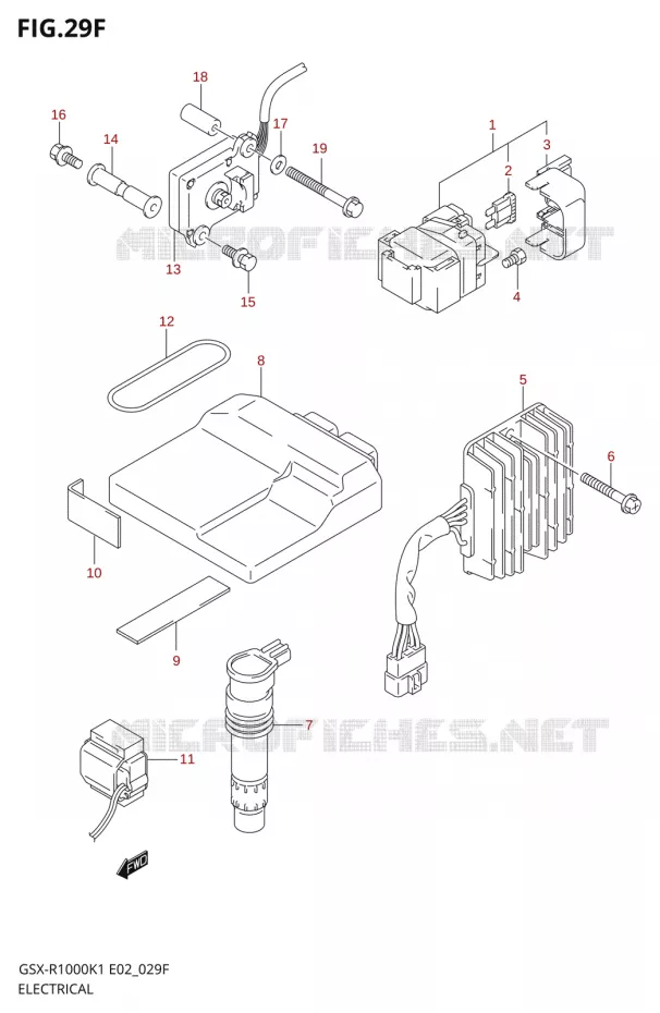 PARTIE ELECTRIQUE000K2 E24) Suzuki MOTO 1000 GSX-R 2002  GSX-R1000K2(E24)