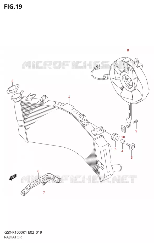 RADIATEUR Suzuki MOTO 1000 GSX-R 2002  GSX-R1000K2(E24)