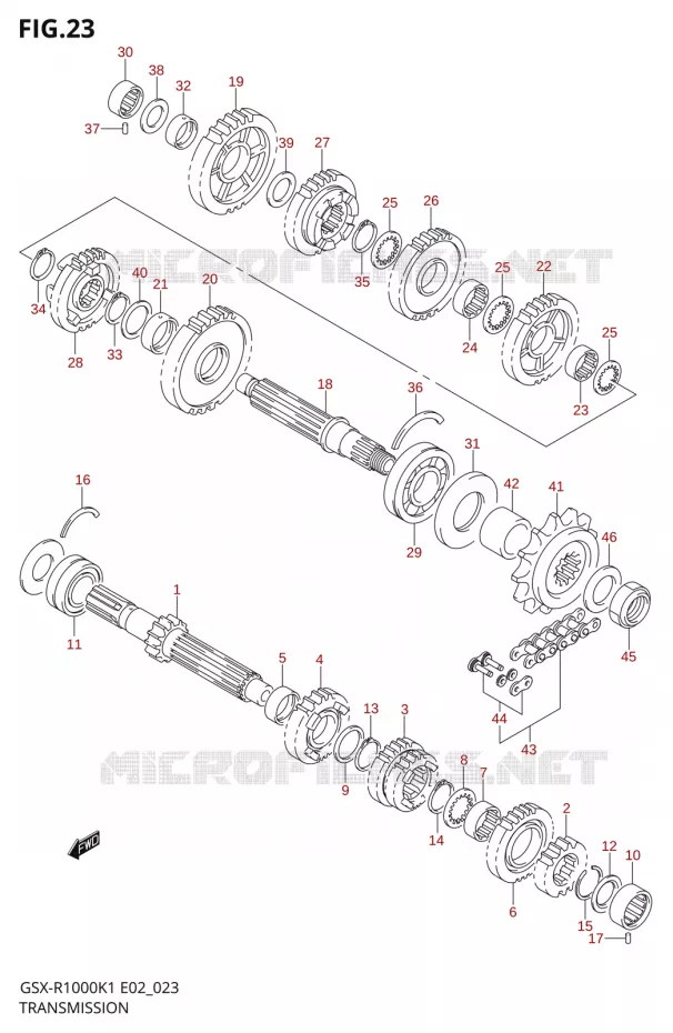 TRANSMISSION Suzuki MOTO 1000 GSX-R 2002  GSX-R1000K2(E24)