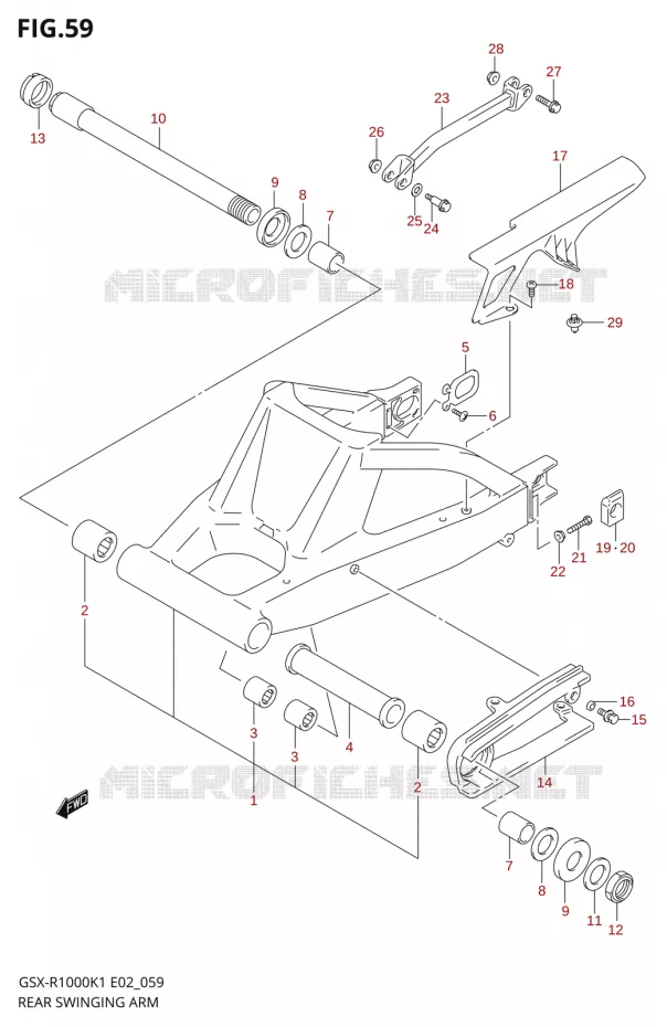 BRAS OSCILLANT ARRIERE Suzuki MOTO 1000 GSX-R 2002  GSX-R1000K2(E2)