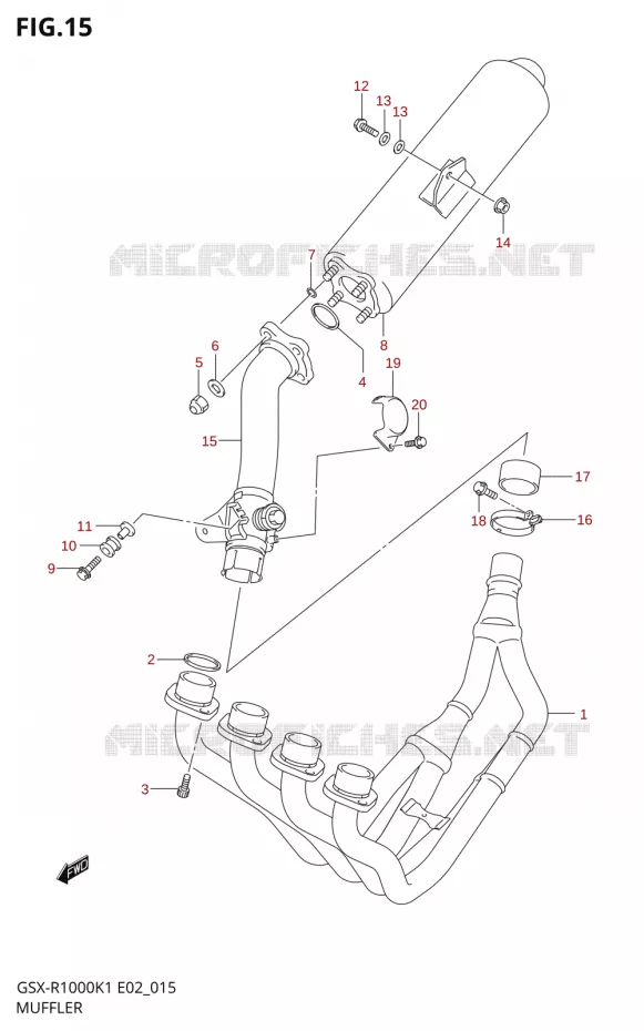 SILENCIEUX Suzuki MOTO 1000 GSX-R 2002  GSX-R1000K2(E2)