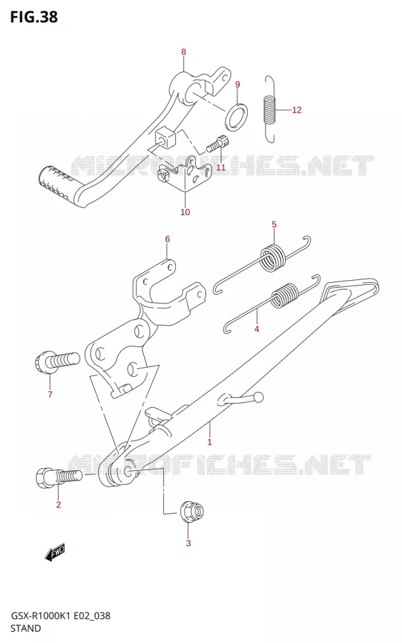 BEQUILLE Suzuki MOTO 1000 GSX-R 2002  GSX-R1000U1K2(E2)