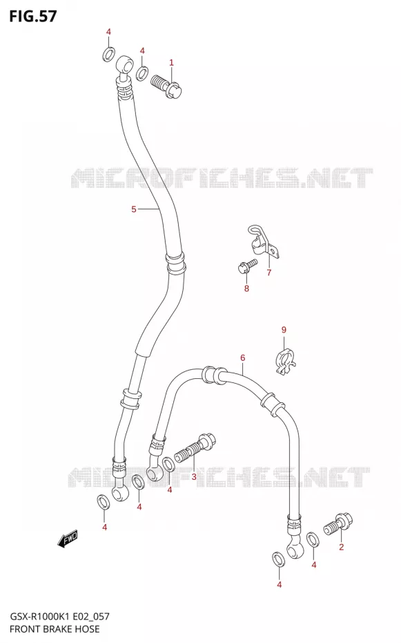 DURITE DE FREIN AVANT Suzuki MOTO 1000 GSX-R 2002  GSX-R1000U1K2(E2)