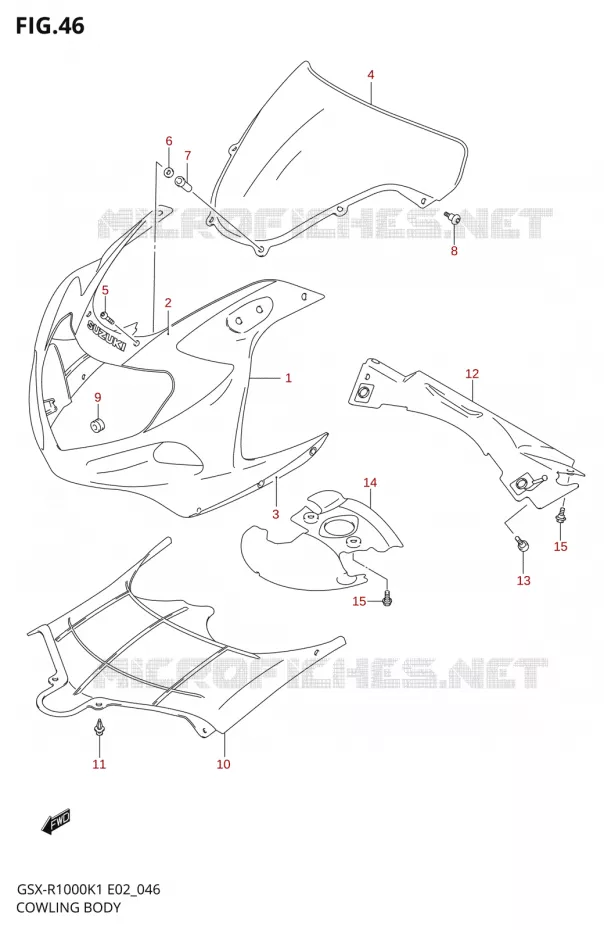 CARENAGES - ETIQUETTESS (GSX-R1000K1) Suzuki MOTO 1000 GSX-R 2002  GSX-R1000U2K2(E2)