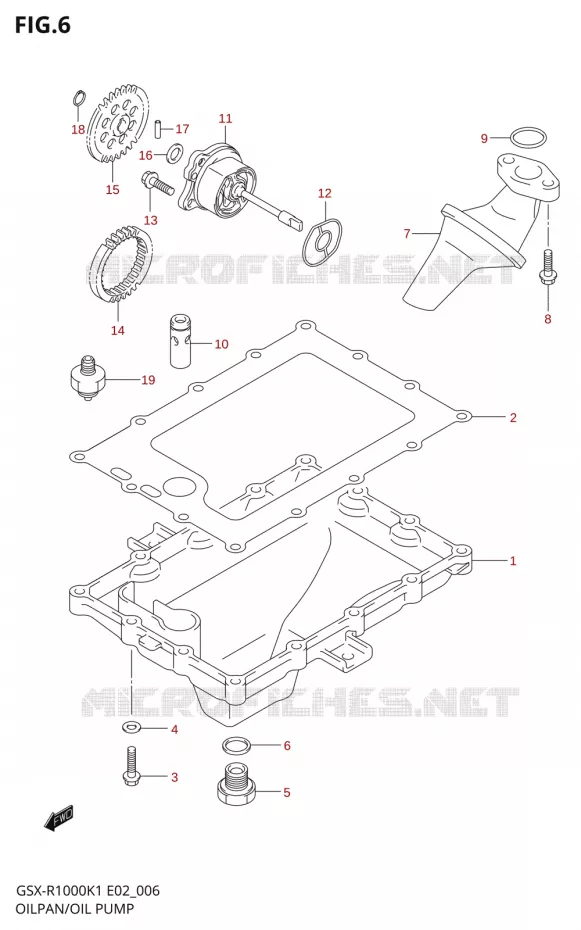 CARTER INFERIEUR - POMPE A HUILE Suzuki MOTO 1000 GSX-R 2002  GSX-R1000U2K2(E2)