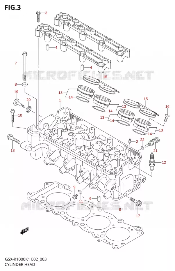 CULASSE Suzuki MOTO 1000 GSX-R 2002  GSX-R1000U2K2(E2)